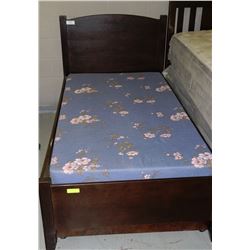 NEW DARK WOOD TONE SINGLE BEDFRAME WITH UNDER