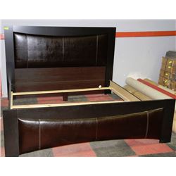 PADDED LEATHERETTE KING SIZE BED FRAME