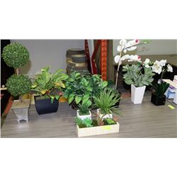 COLLECTION OF 9 ARTIFICIAL PLANTS