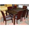 Image 1 : WOODEN DINING TABLE WITH 4 SIDE CHAIRS, 2 ARM