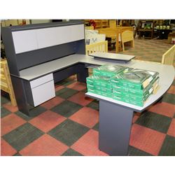 GREY BEST STAR U-SHAPED OFFICE DESK WITH HUTCH