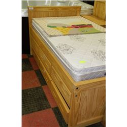 PINE SINGLE BEDFRAME WITH STAGE DRAWERS