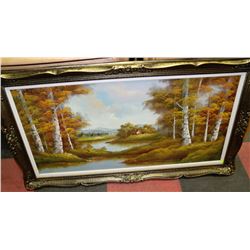 LARGE VINTAGE FRAMED SCENIC PAINTING