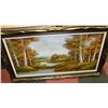 Image 1 : LARGE VINTAGE FRAMED SCENIC PAINTING