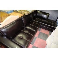 NEW BLACK LEATHERETTE "L-SHAPED" SECTIONAL