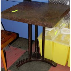 FAUX MARBLE WROUGHT IRON SIDE TABLE