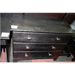 NEW WOOD SLATE FINISH 3-DRAWER CHEST OF DRAWERS