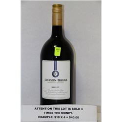 1.5 LITRE BOTTLE OF JACKSON TRIGGS MERLOT 12.5% X4
