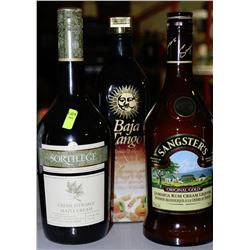 THREE ASSORTED BOTTLES OF LIQUEURS