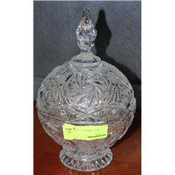 PINWHEEL CRYSTAL LIDDED DISH