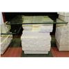Image 3 : 4 PC STONE STYLE GLASS TOP COFFEE TABLE SET