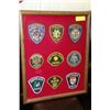 Image 1 : FRAMED COLLECTION OF 9 POLICE SHOULDER BADGES