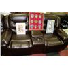 Image 2 : NEW CHOCOLATE BROWN LEATHER RECLINING SECTIONAL