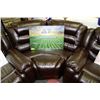 Image 3 : NEW CHOCOLATE BROWN LEATHER RECLINING SECTIONAL