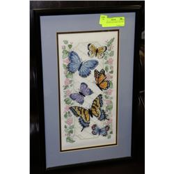 NEEDLEPOINT BUTTERFLY PICTURE