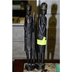 2 HANDMADE AFRICAN FIGURINES
