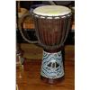 Image 1 : TURTLE PATTERNED AFRICAN DRUM - 19" TALL