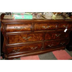 SHOWHOME FAUX MARBLE TOP 7 DRAWER DRESSER