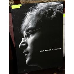 JOHN LENNON GIVE PEACE A CHANCE PORTRAIT ON WOOD