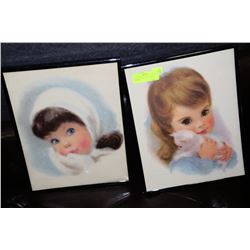 PAIR OF VINTAGE PICTURES OF CHILDREN