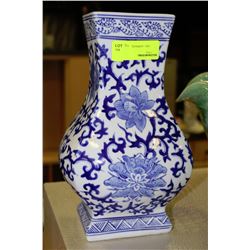 BLUE AND WHITE CERAMIC VASE