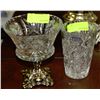 Image 1 : PINWHEEL CRYSTAL FOOTED BOWL WITH VASE