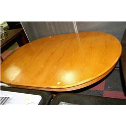 NEW OAK PEDESTAL TABLE WITH LEAF