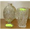Image 1 : ESTATE CRYSTAL VASE WITH LIDDED DISH