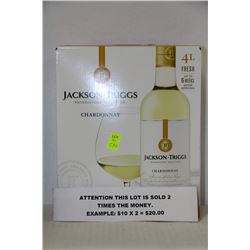 4 LITRE BOX JACKSON TRIGGS CHARDONNAY 12.5% X2