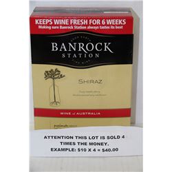 3 LITRE BOX BANROCK SHIRAZ AUSTRALIAN WINE X4
