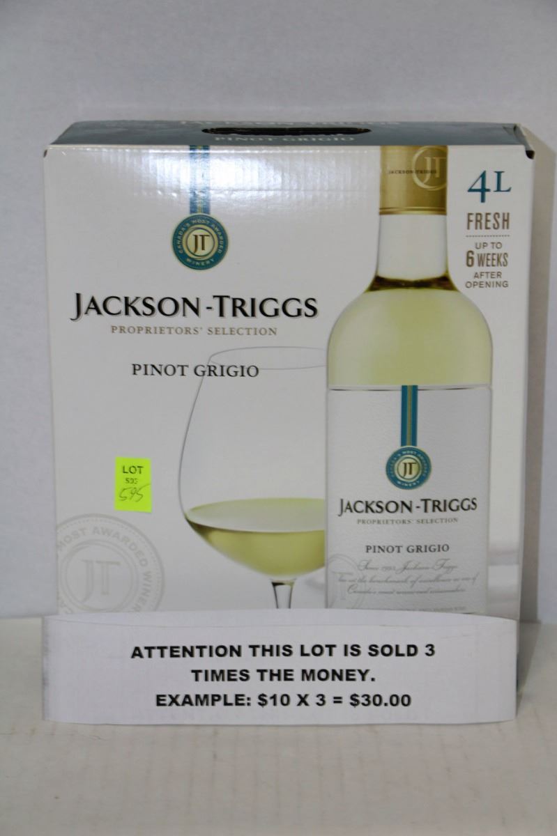 4 LITRE BOX JACKSON TRIGGS PINOT GRIGIO WHITE WINE