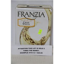 3LITRE BOX FRANZIA CRISP WHITE WINE 9% X2