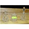 Image 1 : ESTATE CRYSTAL VINEGAR AND OIL DECANTERS W/ SUGAR