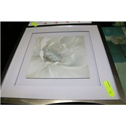 SILVERTONE FRAMED FLORAL PICTURE