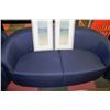 Image 3 : SET OF 4  BLUE FABRIC TUB CHAIRS AND LOVE SEAT