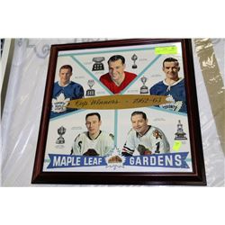 FRAMED 1962 NHL CUP WINNERS POSTER