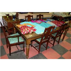 OLD HIPPIE 5 LEGGED WOODEN DINING TABLE WITH