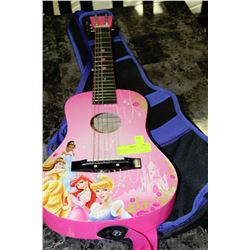 DISNEY PINK GUITAR WITH CASE
