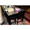 Image 1 : FAUX  MARBLE BAR HEIGHT TABLE AND 4 LEATHERETTE