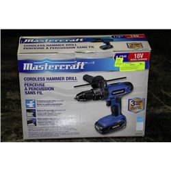 BRAND NEW MASTERCRAFT CORDLESS HAMMER DRILL
