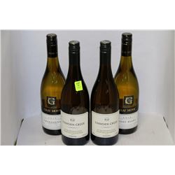FOUR ASST 750ML BOTTLES WHITE WINE