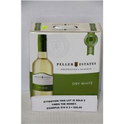 4 LITRE BOX PELLAR ESTATES DRY WHITE WINE X2