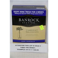 3 LITRE BOX OF BANROCK CABERNET SAUVIGNON 13.5% X4