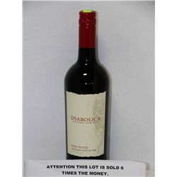 750ML BOTTLE DIABOLICA OKANAGAN RED WINE X6