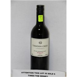 750ML BOTTLE OF TINHORN CREEK 2012 MERLOT 14.9% X6
