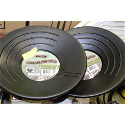 TWO 14" GOLD PANNING PANS