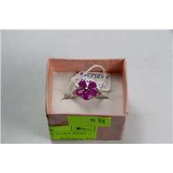 .925 SILVER NATURAL RUBY RING - SIZE 7