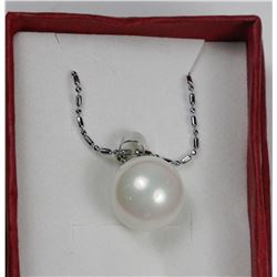 .925 SILVER NECKLACE WITH SEASHELL PEARL PENDANT
