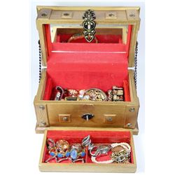 ESTATE JEWELLERY BOX, WATCHES, RINGS AND MORE