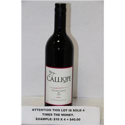 750ML BOTTLE CALLIOPE 2010 MERLOT 13.5% X4